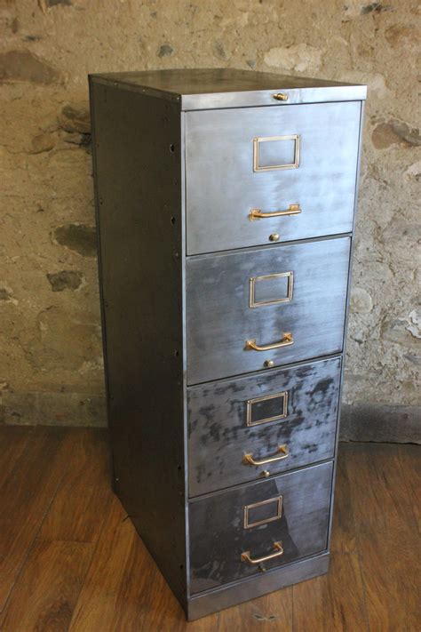 Vintage Industrial Metal File Cabinet 